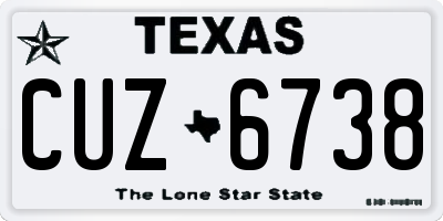 TX license plate CUZ6738