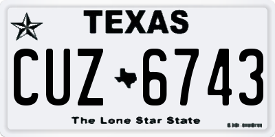 TX license plate CUZ6743