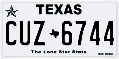 TX license plate CUZ6744