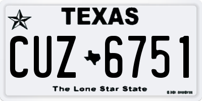 TX license plate CUZ6751