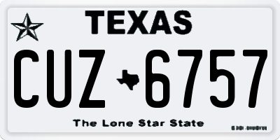 TX license plate CUZ6757