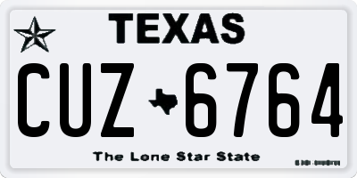 TX license plate CUZ6764