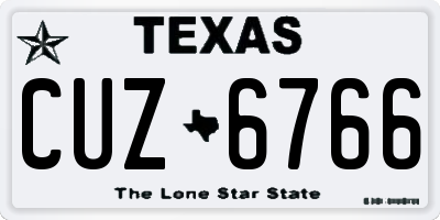 TX license plate CUZ6766