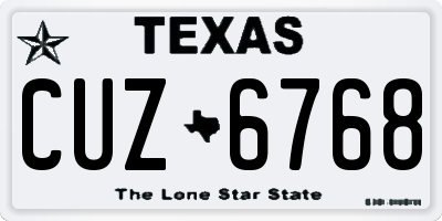 TX license plate CUZ6768