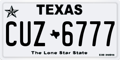 TX license plate CUZ6777