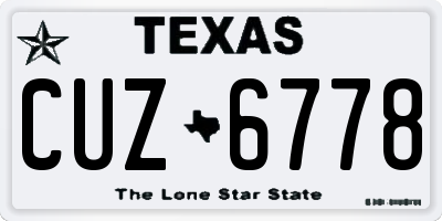 TX license plate CUZ6778