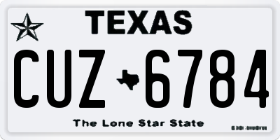 TX license plate CUZ6784