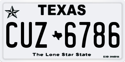 TX license plate CUZ6786