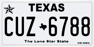 TX license plate CUZ6788