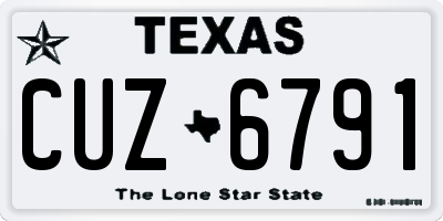TX license plate CUZ6791