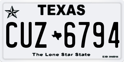 TX license plate CUZ6794