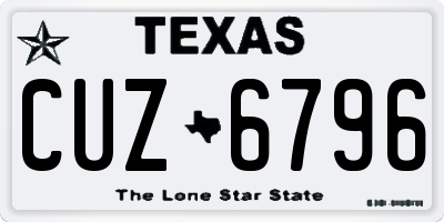 TX license plate CUZ6796