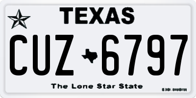 TX license plate CUZ6797