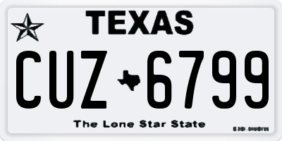 TX license plate CUZ6799