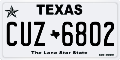 TX license plate CUZ6802