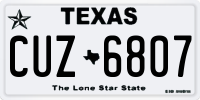 TX license plate CUZ6807
