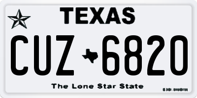 TX license plate CUZ6820