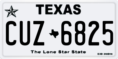 TX license plate CUZ6825