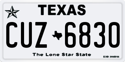 TX license plate CUZ6830