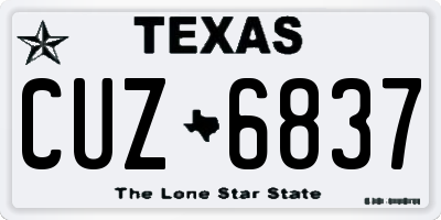 TX license plate CUZ6837