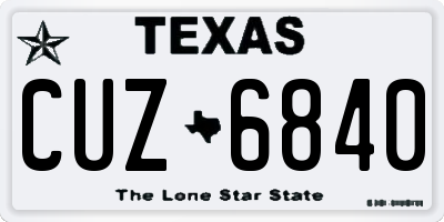 TX license plate CUZ6840