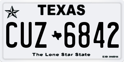 TX license plate CUZ6842