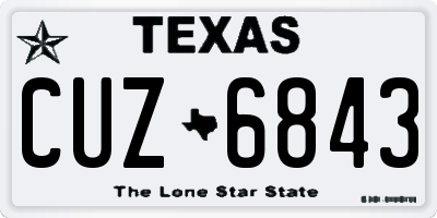 TX license plate CUZ6843