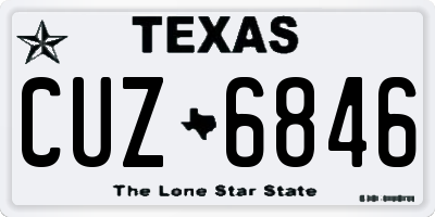TX license plate CUZ6846