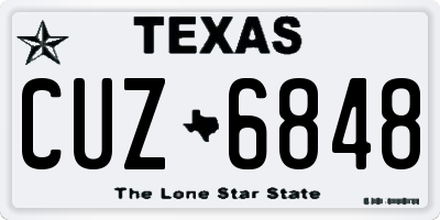 TX license plate CUZ6848