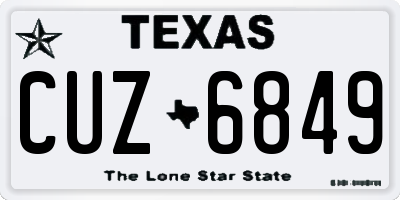 TX license plate CUZ6849