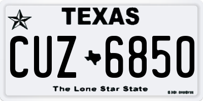 TX license plate CUZ6850