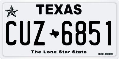 TX license plate CUZ6851