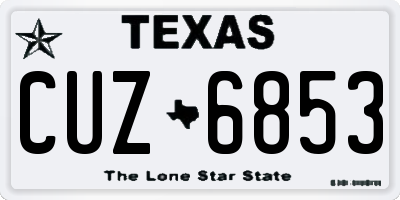 TX license plate CUZ6853
