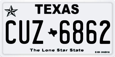TX license plate CUZ6862