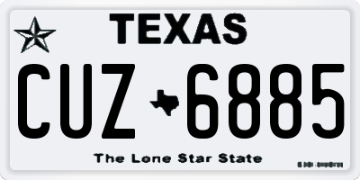 TX license plate CUZ6885