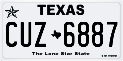TX license plate CUZ6887