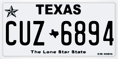 TX license plate CUZ6894