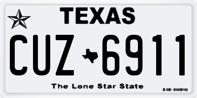 TX license plate CUZ6911