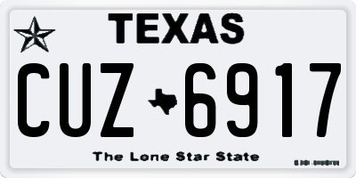 TX license plate CUZ6917