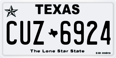 TX license plate CUZ6924