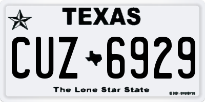 TX license plate CUZ6929
