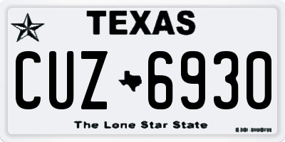 TX license plate CUZ6930