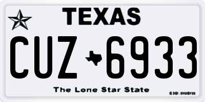 TX license plate CUZ6933