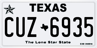 TX license plate CUZ6935