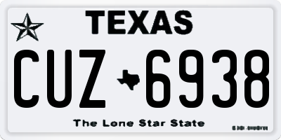 TX license plate CUZ6938
