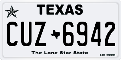 TX license plate CUZ6942