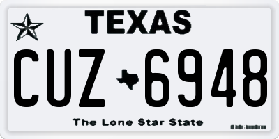 TX license plate CUZ6948
