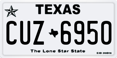 TX license plate CUZ6950