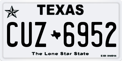 TX license plate CUZ6952
