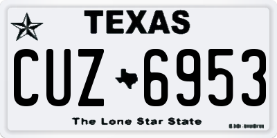 TX license plate CUZ6953